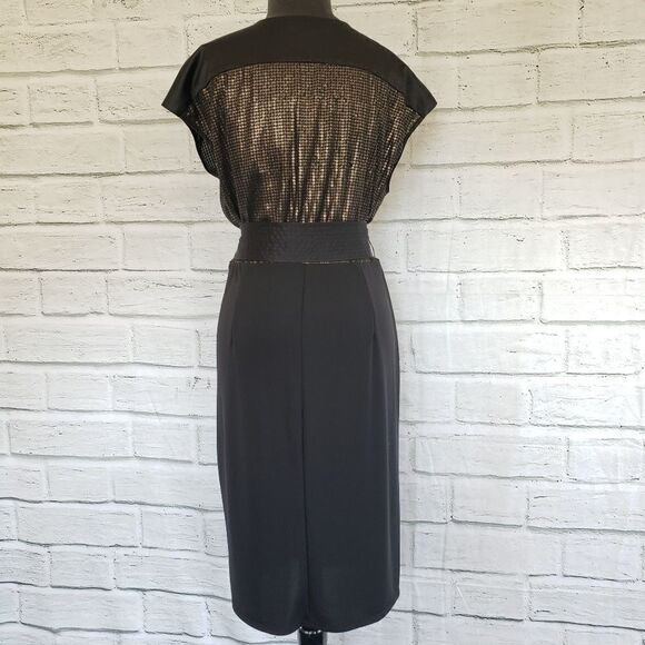 Narcisco rodriguez sequin black dress size Large elegant midi - Picture 8 of 8